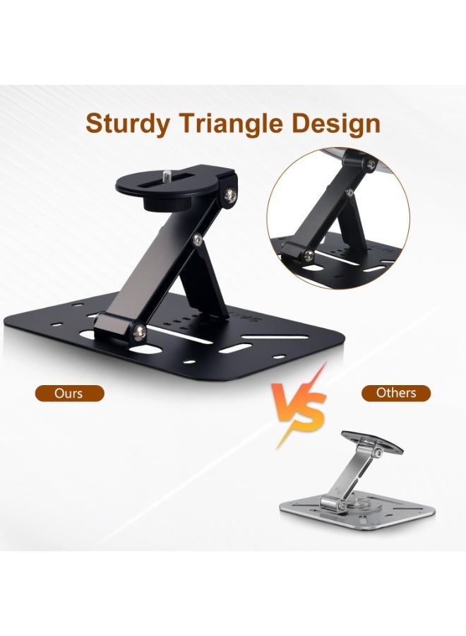 DUNISO Projector Wall Mount,Vertically Mounted Projector Bracket,Foldable Metal Projector Stand,Camera Bracket Mini Projector Bracket,with 1/4-Inch Thread,with Strong Load-Bearing Capacity,for Family and Personal Use - Image 3